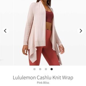 Lululemon Cashmere - Cashlu Knit Wrap
Pink Bliss - Light Baby Pink
Size Small